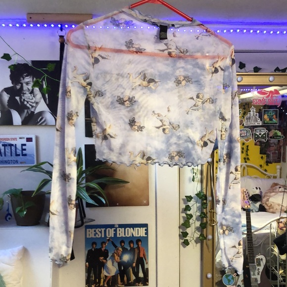 Forever 21 size small purple mesh shirt - Picture 2 of 4